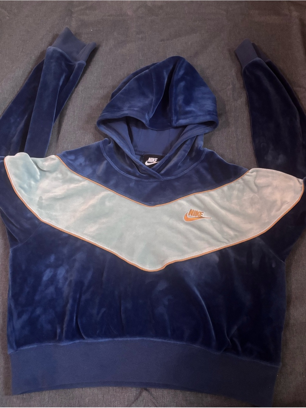 Nike cropped velour hoodie